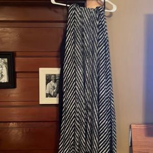 Striped black maxi skirt